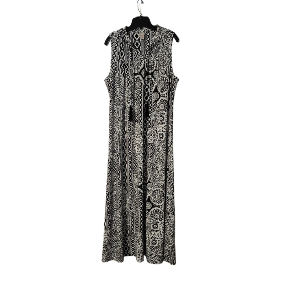 Chico's   Women's  Size 3 (XL 16/18)   Maxi Dress   Black & White
